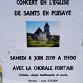 Concert de la chorale FORT'AIR le 8 juin 2019 à Saints en Puisaye