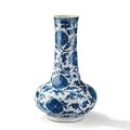 Vase en porcelaine bleu et blanc, Chine, Dynastie Qing, XIXème siècle 