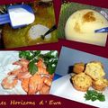 Muffins au lait de coco,crevettes,curry,coriandre