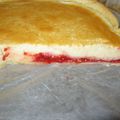 Tarte à la vanille et au coulis framboise-poivron rouge