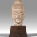 A small sandstone head of Buddha, Northern Wei dynasty (386-534)
