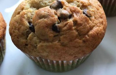 Muffins à la banane aux pépites de chocolat (au thermomix ou sans)