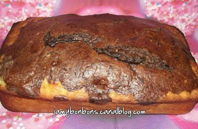 Cake marbré banane - chocolat