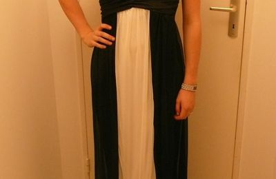 Robe de gala noire et blanche