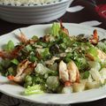 Impro : salade de pamplemousse chinois et gambas (qui se voudrait "à la thaïe")