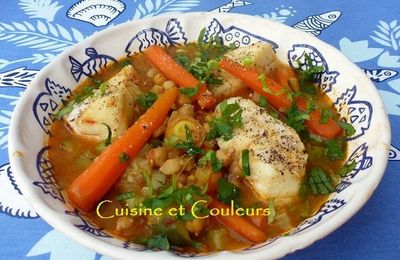 Tajine épicée, au cabillaud et légumes d'hiver