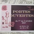 portes ouvertes du 1er au 3 octobre 2021 chez brigitte couture à chartres 28