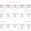 Cartes des menus ! 