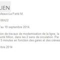 Ligne P : la vitesse des trains est réduite entre Meaux et La Ferté Milon du 15 au 19 septembre 2014