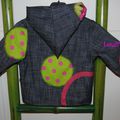 18 mois veste légère printemps bébé fillette rigolo original rose fushia vert pomme pois fleurs