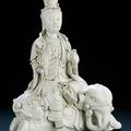 A Dehua seated figure of Samantabhadra, Qing dynasty, late 19th-early 20th century 