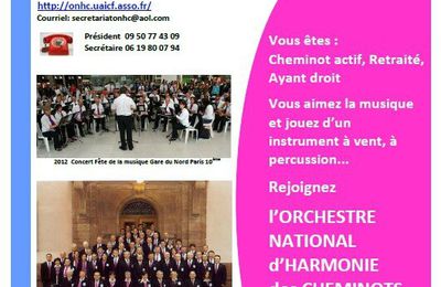 RECRUTEMENT - ORCHESTRE NATIONAL D'HARMONIE DES CHEMINOTS