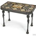 An impressive scagliola and wrought-iron console table, Italy, top 17th ct., later stand