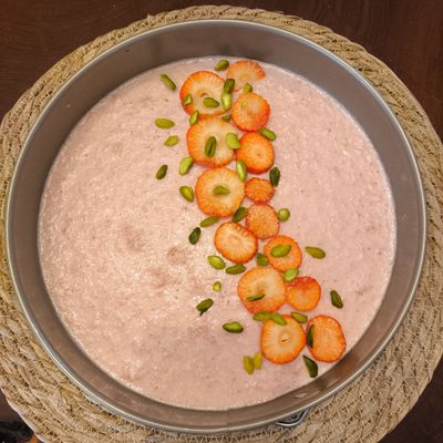 Tarte aux fraises et pistaches 