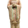 A painted pottery figure of a civil official, Tang dynasty (618-907)