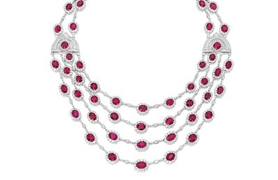 Ruby and diamond necklace