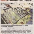 45e Salon des Collectionneurs à Belfort, l’article de L’Est Républicain annonçant la manifestation du 26 octobre 2025