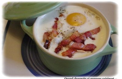 OEUFS COCOTTE AUX EPINARDS ET AUX LARDONS