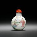 A famille rose snuff bottle. Iron-red Daoguang four-character seal mark and of the period