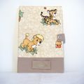 VENDU Protège Carnet de Santé pour Enfant "Lion et Tigre Beige et Taupe" prénom brodé