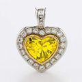 Diamond and brilliant heart pendant. Germany,