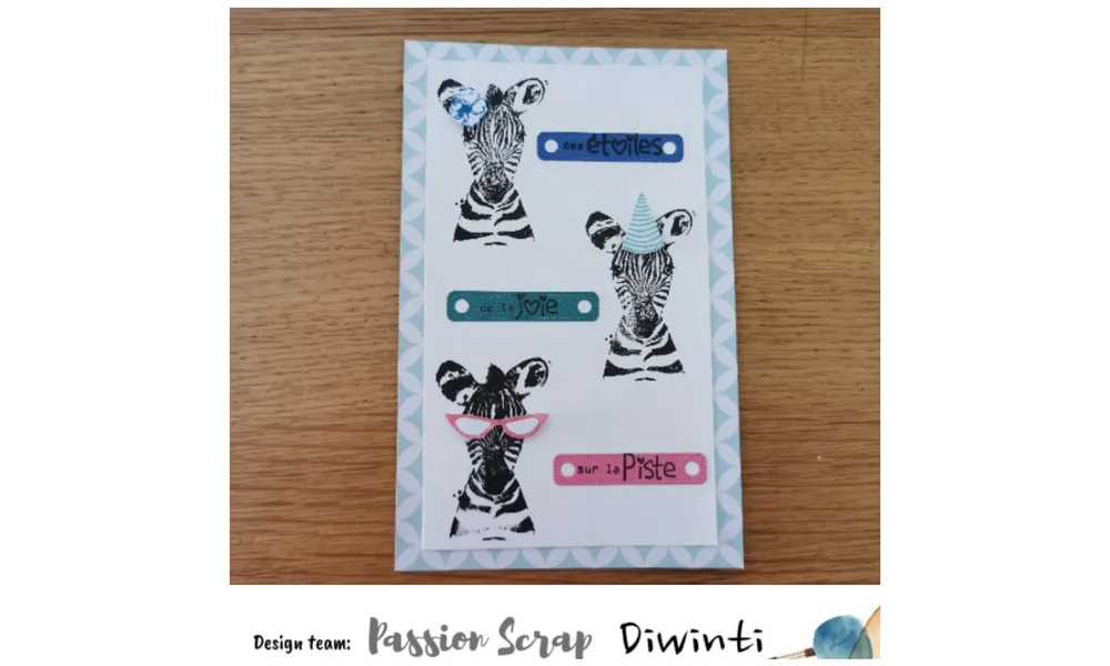 Carte facile avec la collection Menthe et Rose par Diwintiscrap