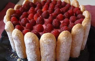 Gâteau à la mousse de framboises version rapide et sans cuisson