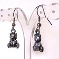 BOUCLES D'OREILLES OURSONS en métal. Ref BDO 0002