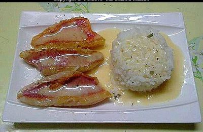 FILET DE ROUGET BARBET ET RIZ THAÏ AU BEURRE BLANC (recette maison) 