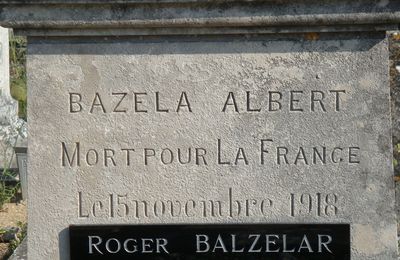  BALZELAR Florentin Albert Léon (Le Blanc) + 15/11/1918 Thourotte (60)