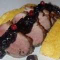 Magret de canard et sa sauce aux Myrtilles
