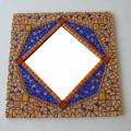 MIROIR MOSAÏQUE ORANGE & BLEU