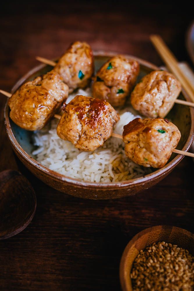 boulettes de poulet, dinde, tsukune, boulettes japonaises, facile, sauce soja, 