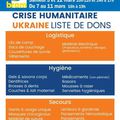 La solidarité à l'UKRAINE s'organise