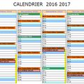 Le calendrier de la saison 2016-2017