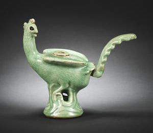 A Longquan celadon phoenix incense burner. Ming dynasty