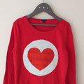  Tee-shirt en coton rouge avec sequins magiques Kiabi 10 ans Neuf sans étiquette 