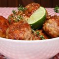 Boulettes volaille et chair à saucisse au miel et au thym