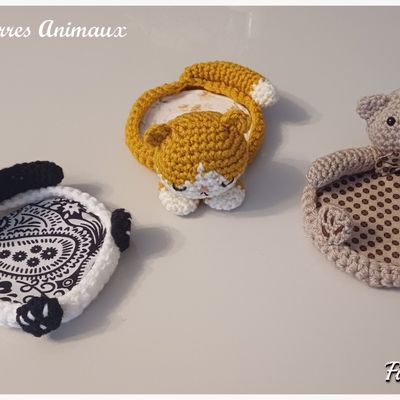 Dessous de verre animaux amigurumi