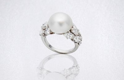 A Natural Pearl and Diamond Ring, by Van Cleef & Arpels