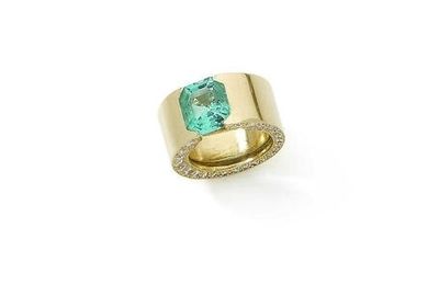 An emerald and diamond ring, by Jean Vendome, circa 1990
