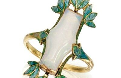 Gold, opal and enamel ring, Georges Fouquet, circa 1900-1910