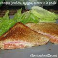 Croque jambon, tomate, mozza à la poèle