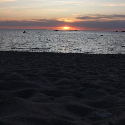 Jeanne et Damien : coucher de soleil .