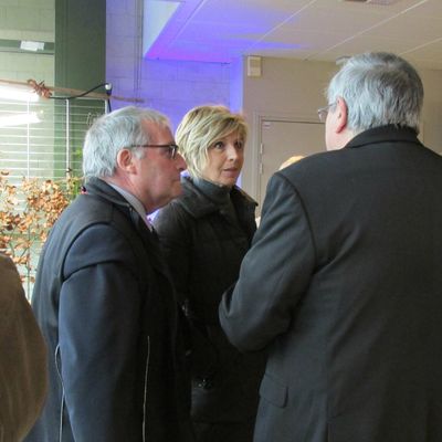 Evelyne Dhéliat à l'exposition d'orchidées à Chantilly. Vendredi 27/11/15.