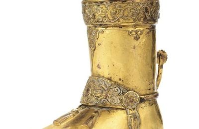 Coupe de corporation de cordonniers en cuivre doré, probablement Allemagne, vers 1680