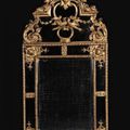 Important miroir en bois doré. Attribué à Pierre Rabel de Corneville. Epoque Louis XIV, vers 1700
