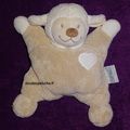 Doudou mouton agneau, grelot, Nattou, beige blanc, coeur- www.doudoupeluche.fr