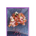 tartare de saumon aux baies roses