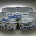 Dish (Pan) in the Form of a Leaf with Figures in a Landscape, Ming dynasty, Tianqi period (1621-1627)